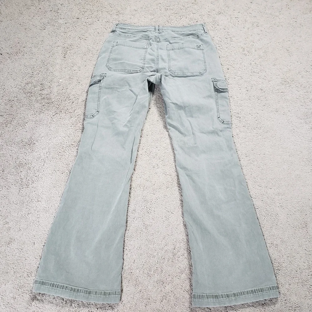 American Eagle Outfitters Women Pants 6 LONG Green Cargo Classic Bootcut - Picture 2 of 13